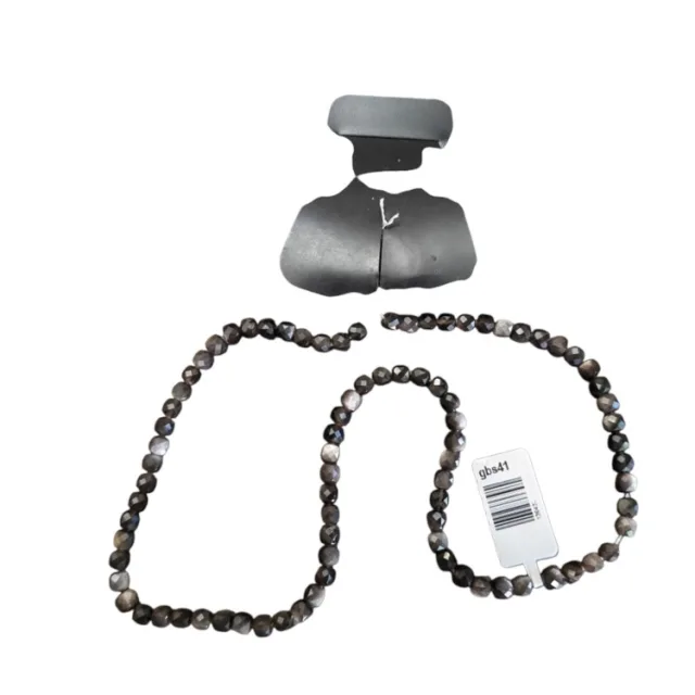 Silver Obsidian facet cube shaped bead string, 4.5-4.8mm, 39cm