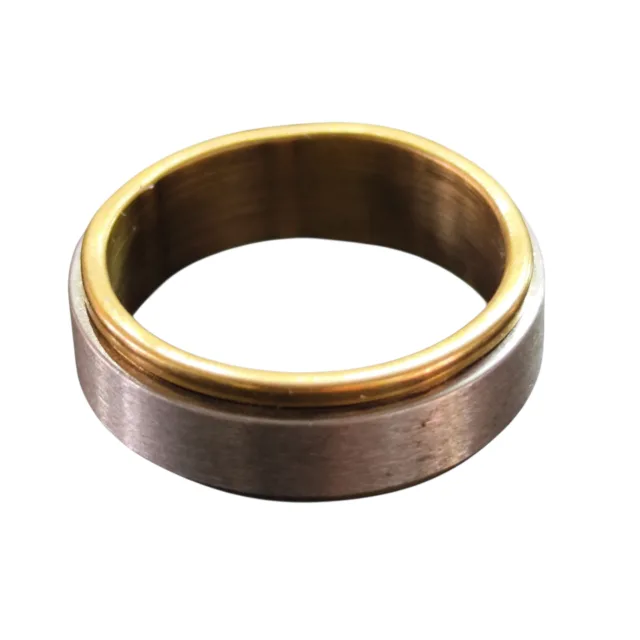 Two tone spinner ring, stainless steel, ass. sizes