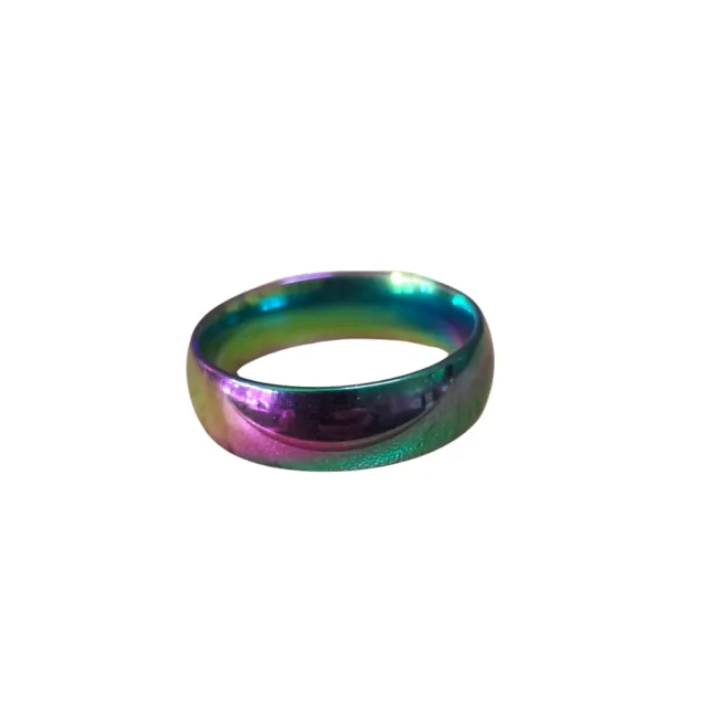 Stainless steel Rainbow color ring, ass. sizes
