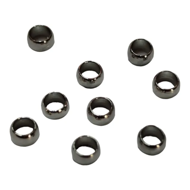 9 x Round shaped bead, stainless steel, 4mm x 3.1mm