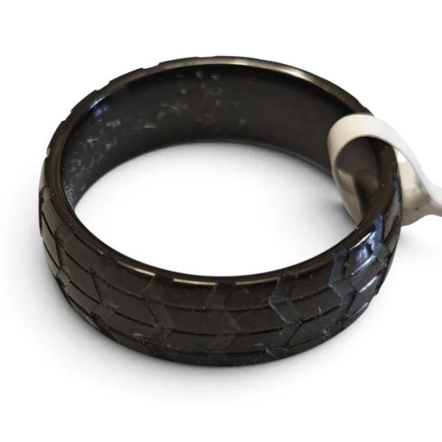 Black Stainless steel ring, size 6-13, Chevron Design