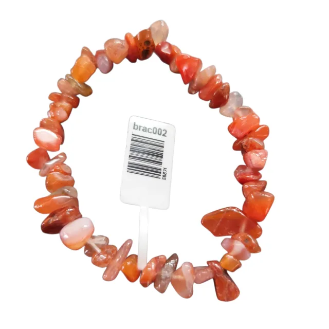 Carnelian chip bracelet, stretchcord