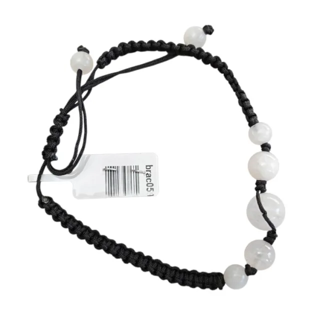 Woven Rose quartz bead bracelet, adjustable