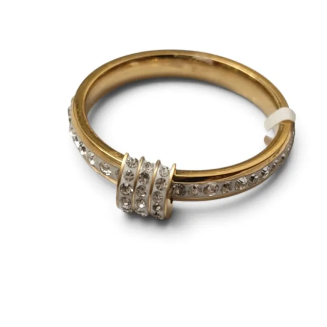 Stainless steel ring, size 6-13, Interlocking Statement Ring, Gold