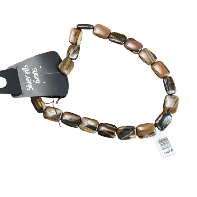 Brown opal 18 x13mm rectangular bead string, 39.6cm