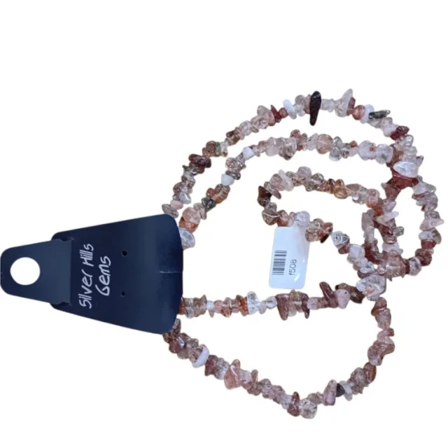Red Rutilated quartz chip string, A grade, 80cm