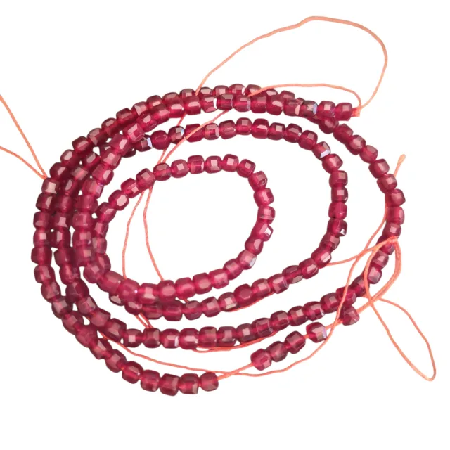 Fuchsia colour jadeite faceted bead string, 2.4mm, 39cm