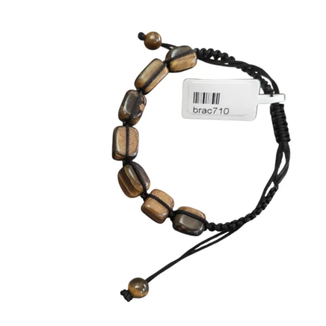 Woven tumble bracelet,Tiger eye, adjustable
