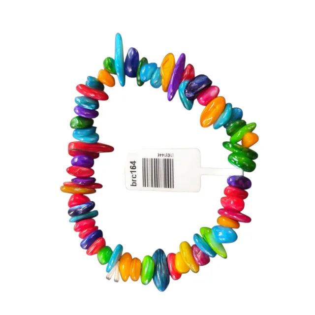 Colourful shell chip bracelet, stretchcord
