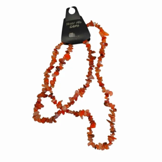 Carnelian chip string, 80cm long, 4-6mm chips