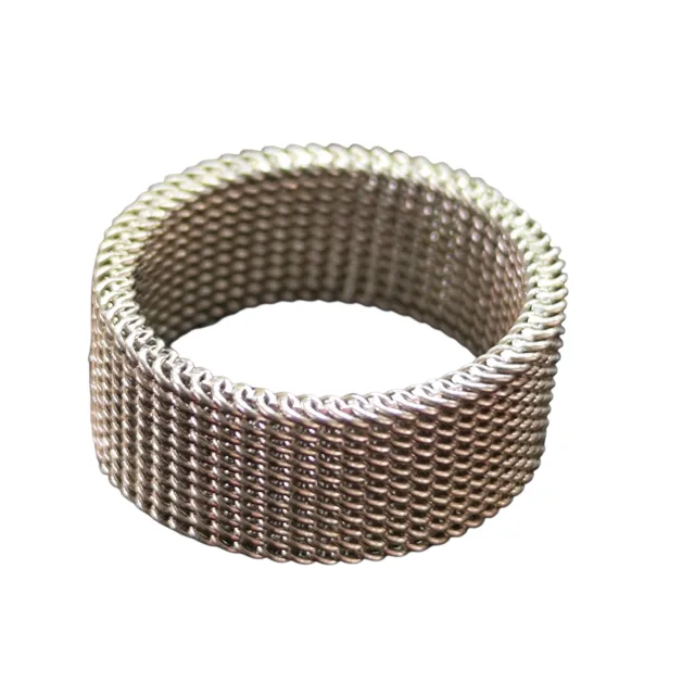 Mesh stainless steel ring, 17mm ID