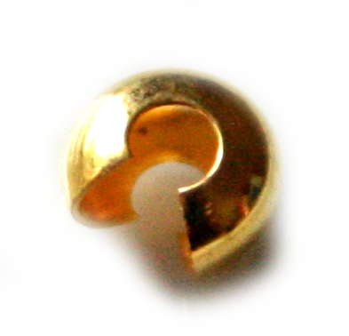 10x Crimp cover, Stainless steel, gold, 4mm