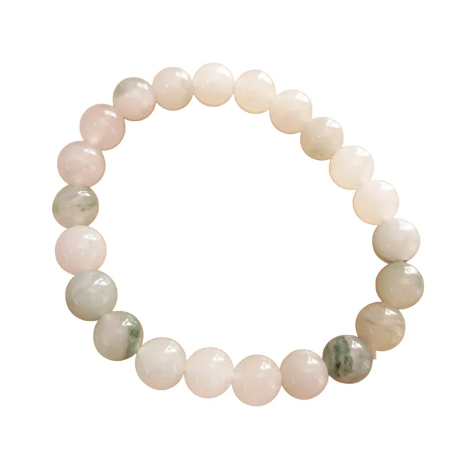 Green jade bead bracelet, 8mm, stretchcord