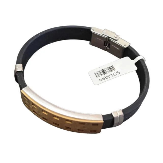 Rubber and stainless steel bracelet, Greek design