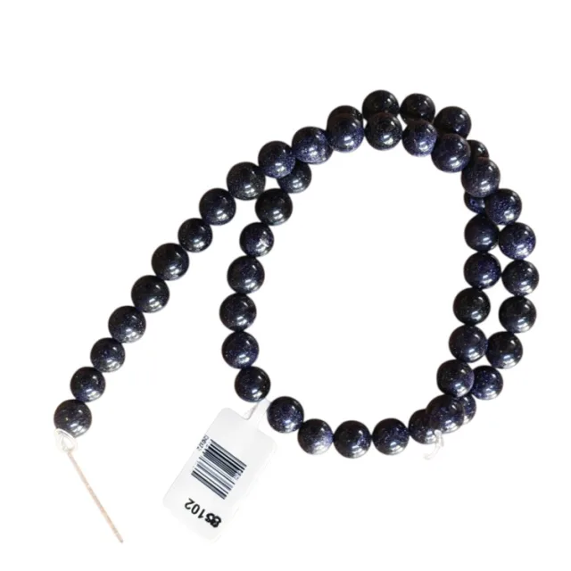 Blue Goldstone bead string, round, 8mm, 39cm