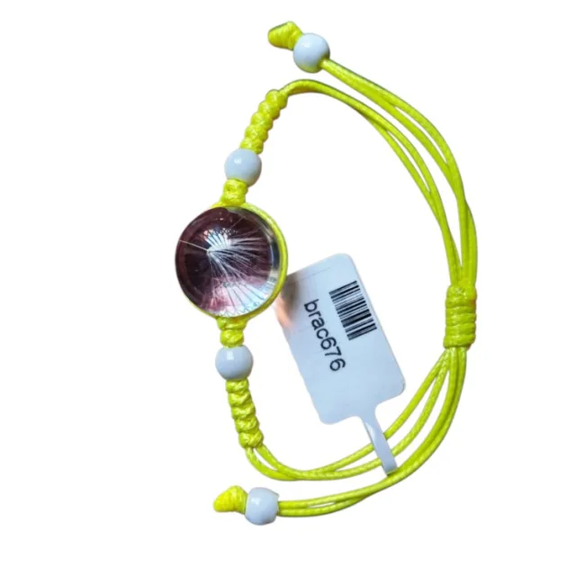 Dandelion dome bracelet, Yellow, adjustable