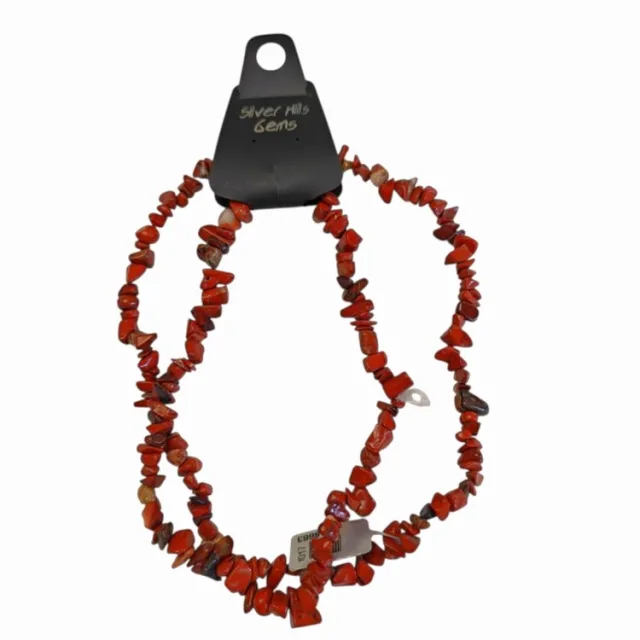 Red Jasper chip string, 80cm long, 4-12mm chips