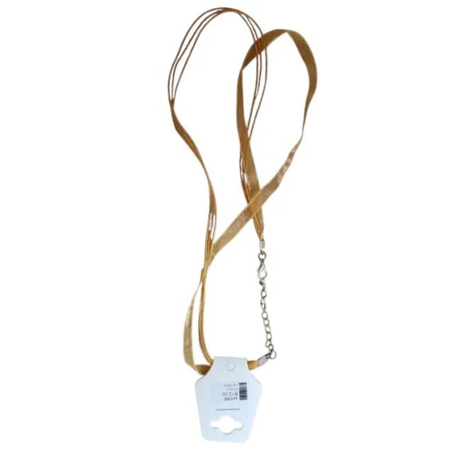 Ribbon necklace with clasp, Toffee brown, 45cm