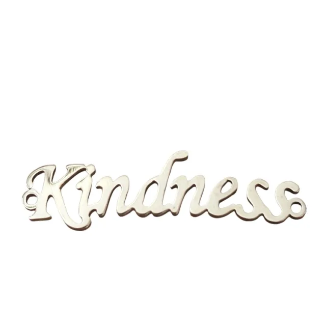 Kindness word connector link, 28mm in stainless steel