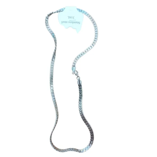 Curb Chain with clasp, Stainless steel, 4.2mm wide, 49cm