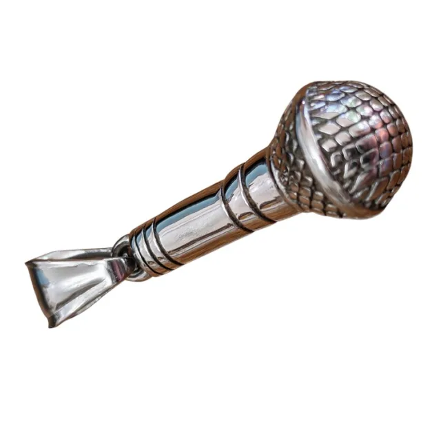 Microphone pendant, stainless steel, 29mm