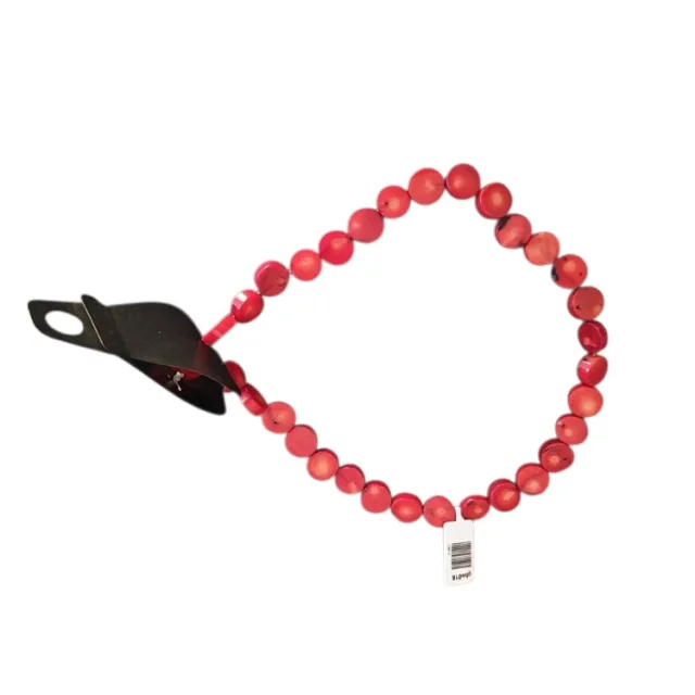 Red coral coin shaped bead strand, 12mm diameter, 41cm