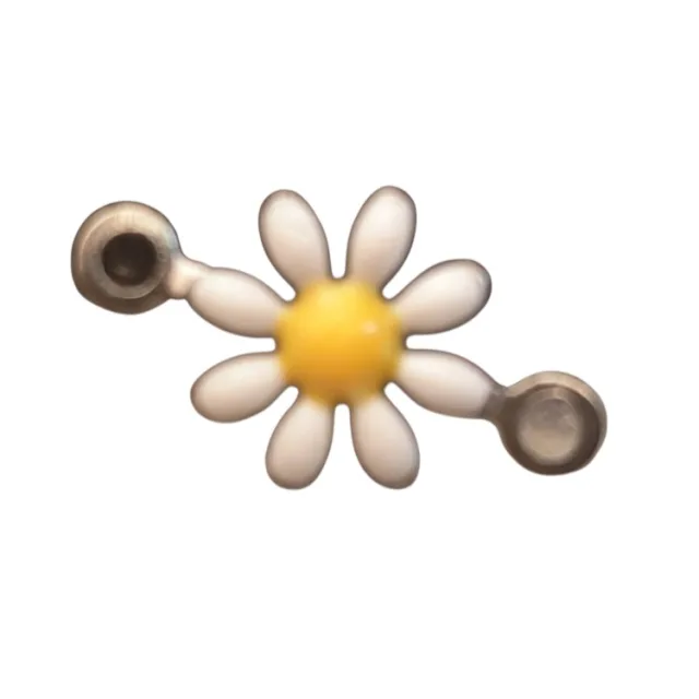 Daisy spacer in stainless steel, white, 8x13mm