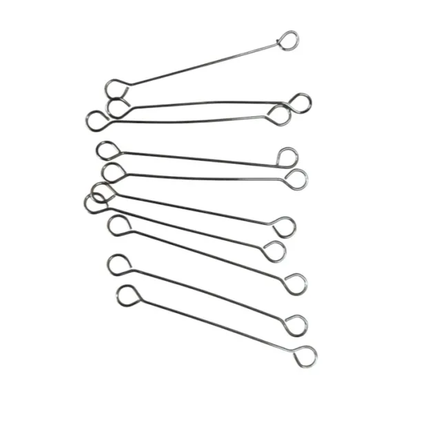 10 x Double-sided Eye pins, Stainless steel,0.4 x 25mm