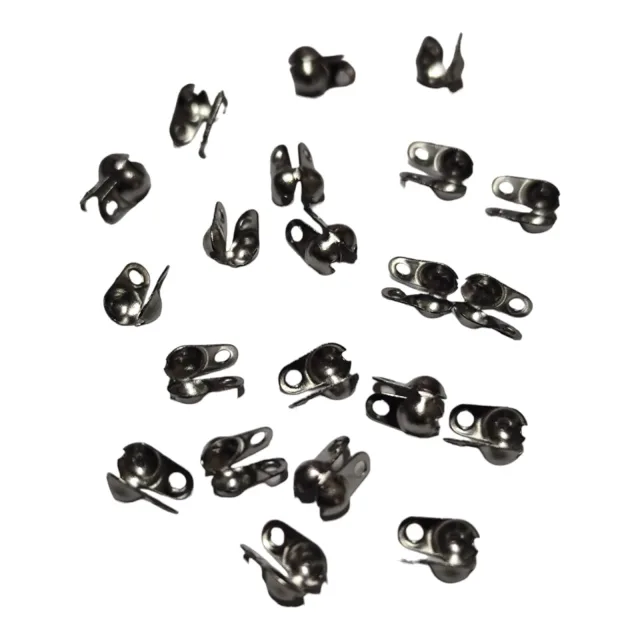 10 pairs Clamshell bead end, Stainless steel, 6mm