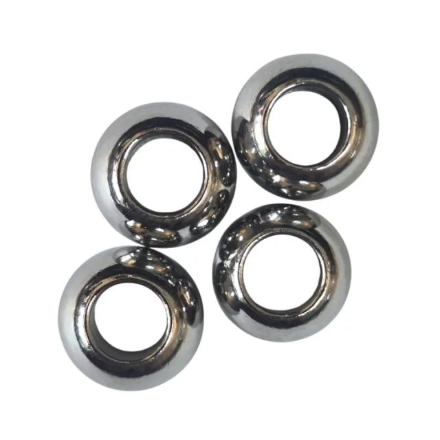 4x Round bead in stainless steel, 6x8mm