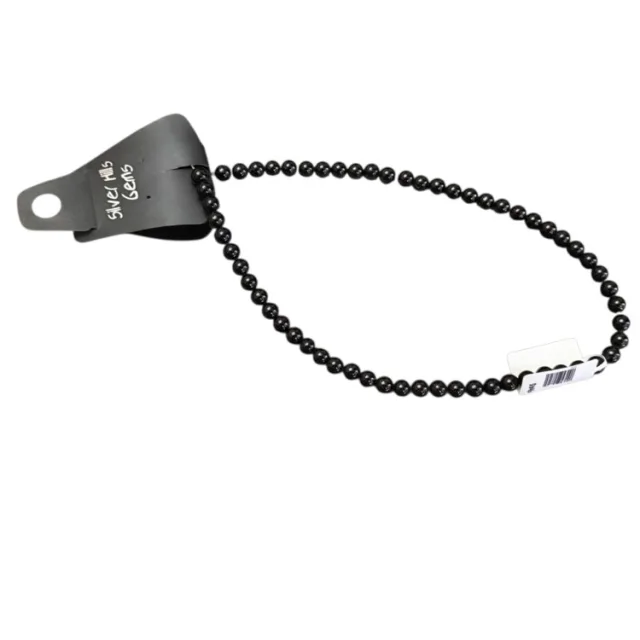 Black Striped Onyx bead string, 8mm, round, 39cm