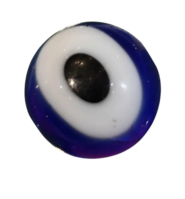 Evil eye glass bead, blue, 8mm
