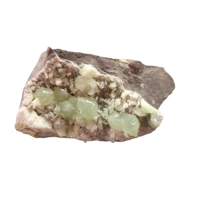 Attractive hand size prehnite on matrix 10cm high