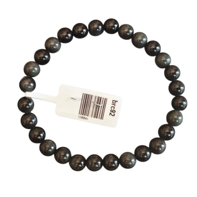 Obsidian bead bracelet 6mm