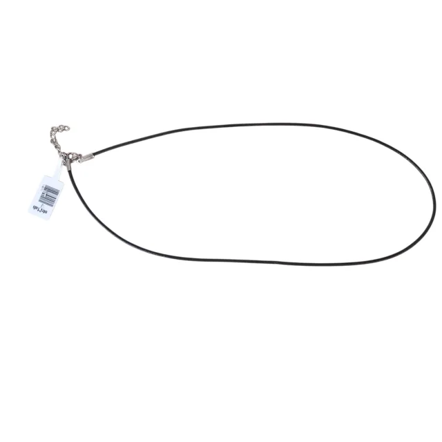 Black leather string w lobster clasp, 1.8mm, 45cm w extender chain