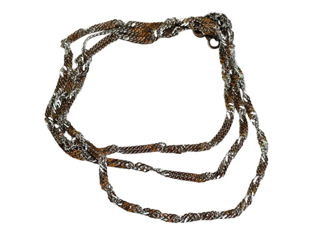 Stainless steel Figaro chain w clasp, 3mm, 60cm