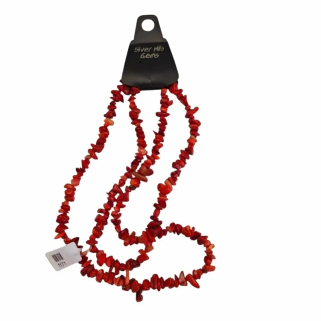 Red Coral Chip string, 80cm