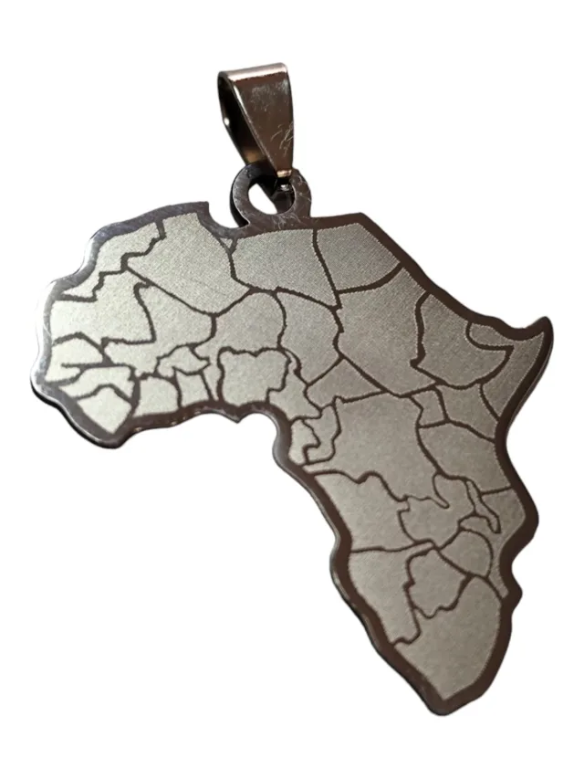 Continent of Africa, Stainless steel Pendant, 40mm