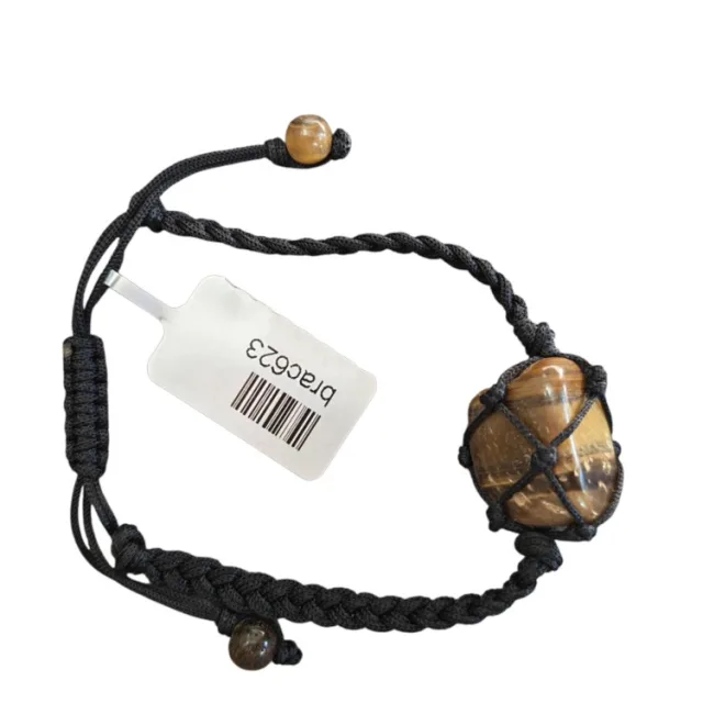 Woven tumble bracelet, Tiger Eye, adjustable