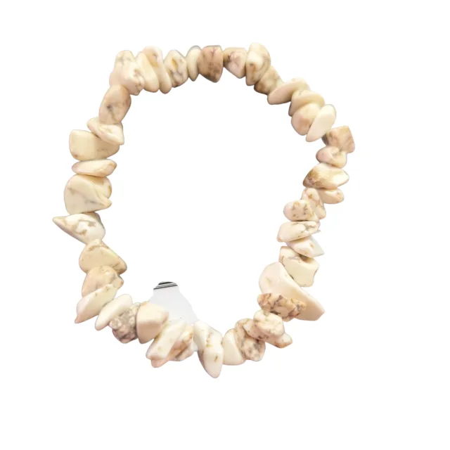 Howlite chip bracelet, stretchcord