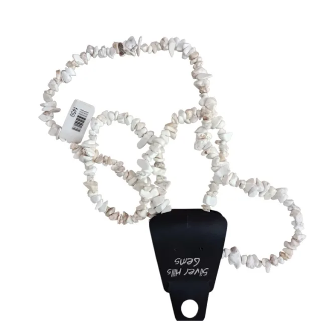 White marble agate chip string, 80cm