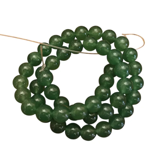 Green aventurine bead string, round, 8mm, 39cm