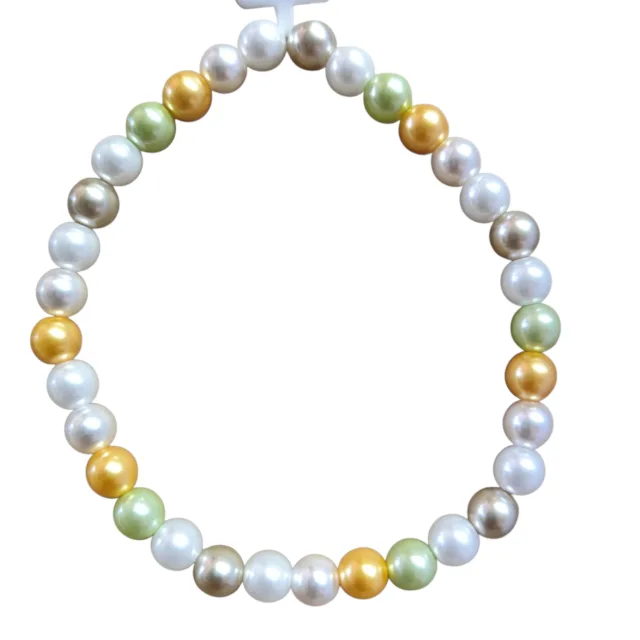 Multi- color Shell Pearl Bracelet, 6.2mm