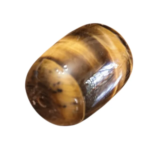 Tigers eye barrel bead, 13 x 10mm, 1mm hole