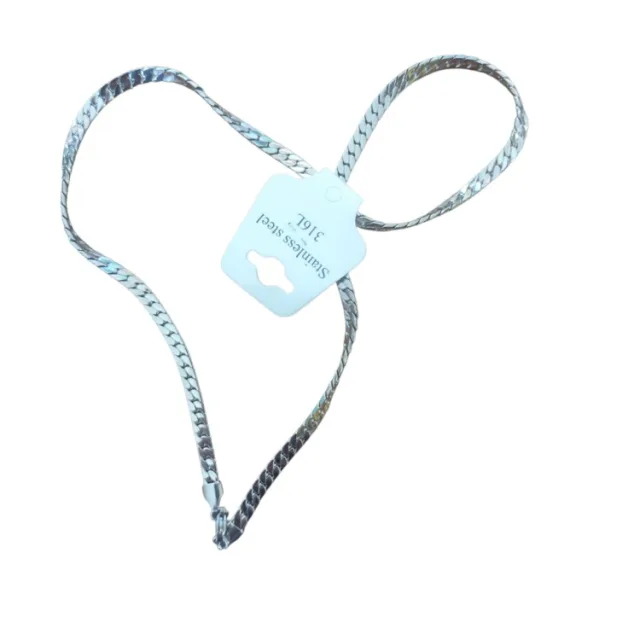 Curb Chain with clasp, Stainless steel, 5mm wide, 55cm