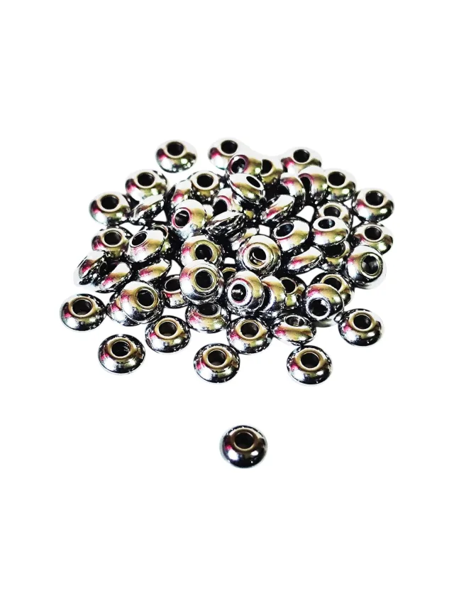 10x Saucer shape bead in stainless steel, 6x2.7mm