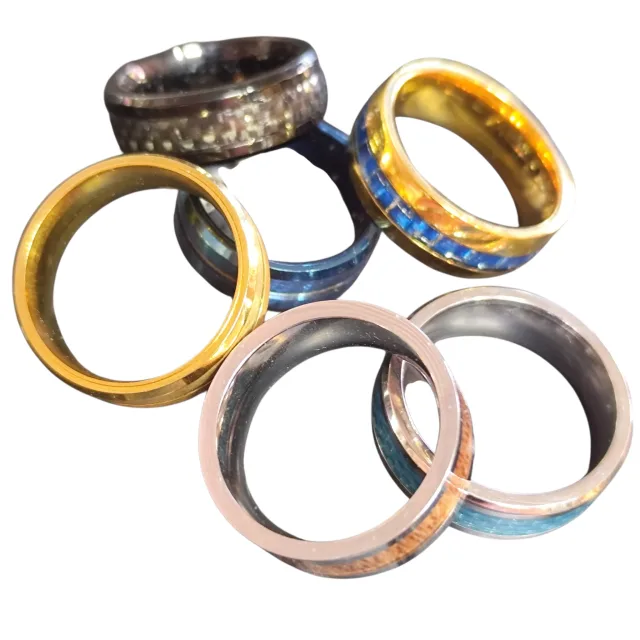 Stainless steel ring, ass. sizes, colors & designs