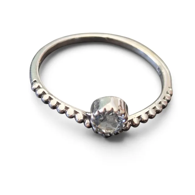 Blue Topaz ring in 925 silver, Round, size 7