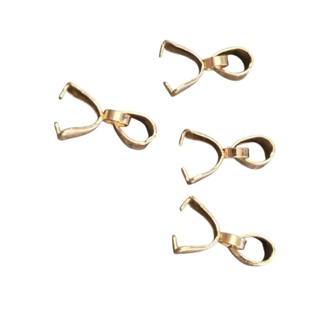 4 x Gold Pinch bails, Stainless steel, 2.5 x 12mm