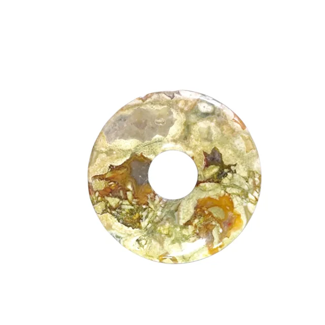 Green rhyolite donut, 29mm with 8mm diameter hole